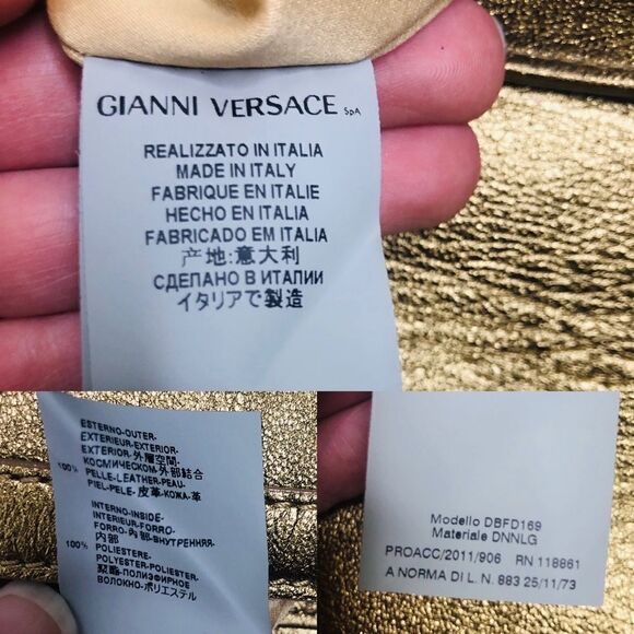 Versace Greca Quilted Gold Flap Chain Bag Rare Embroider Purse Evening - Picture 6 of 10